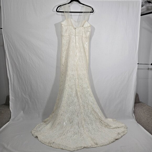 GALINA "Your Fairy Big Day" IVORY Empire Waist Beaded Lace Wedding Dress Size 12 - Picture 3 of 17